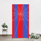 Lofaris Blue Red Stripes Spider Web Cartoon Rectangle Backdrop